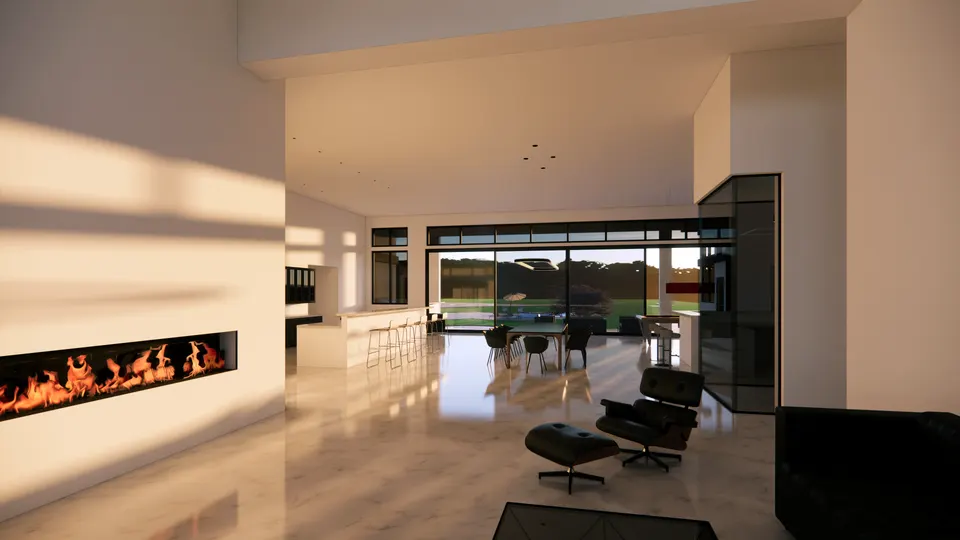 Living room, interior rendering
